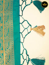 Full-weaved Banarasi Kathan Border Saree With Kathan Work Blouse