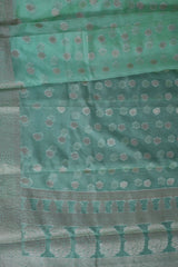 Handwoven Banarasi Kora Silk Saree with Detailed Patterns - Traditional
