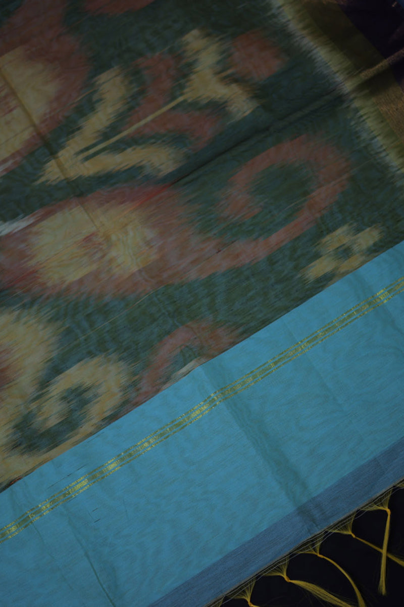 Pure Cotton Saree with Timeless Pochampally Design & Matching Blouse