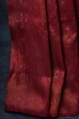 Elegant Semi-Soft Silk Saree with Copper Zari & Graceful Tassels