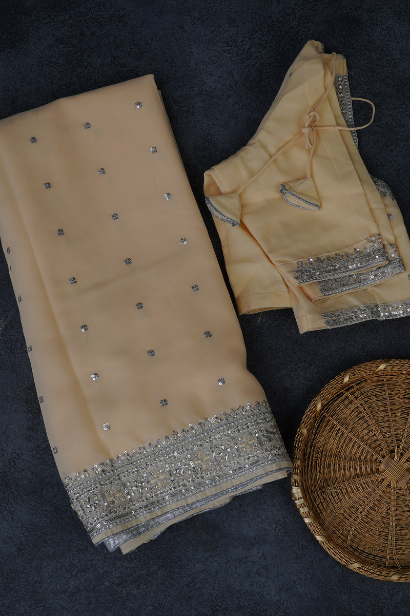 Luxurious Party-Ready Georgette Saree with Elegant Sequins Work