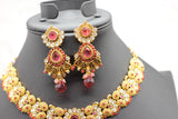 Exquisite Kemp Pendant & Metal Choker Set with Matching Earrings