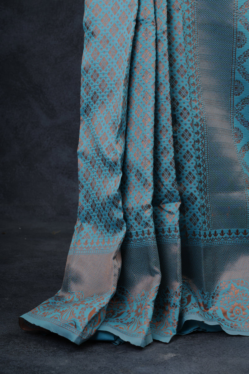 Elegant Banarasi Silk Saree & Zari Woven Blouse - Indian Tradition