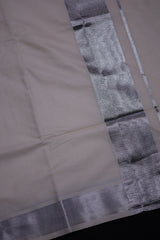 Authentic Kerala Cotton Saree with White Zari Border Saree JCS Fashions