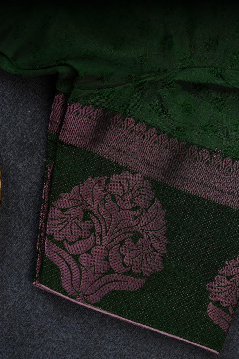 Semi-Soft Silk Saree and Sparkling Silver Weave Border with Blouse