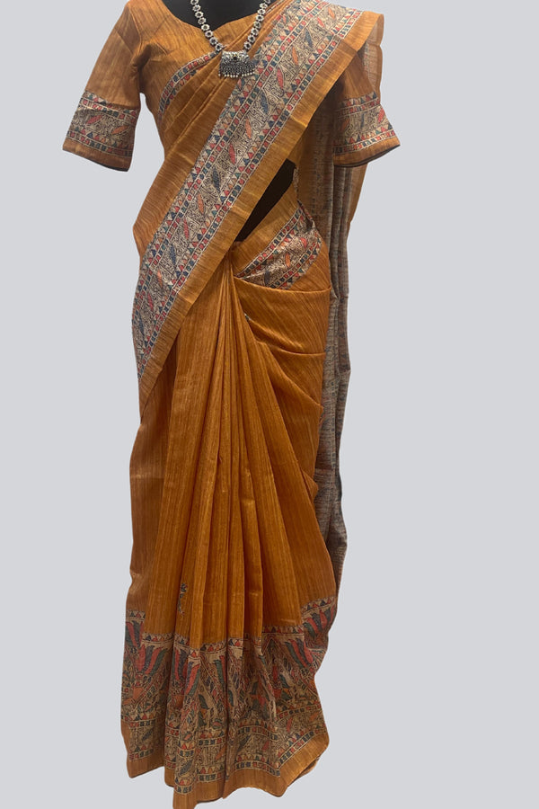 Madhubani Art Work Saree, Ethnic Wear