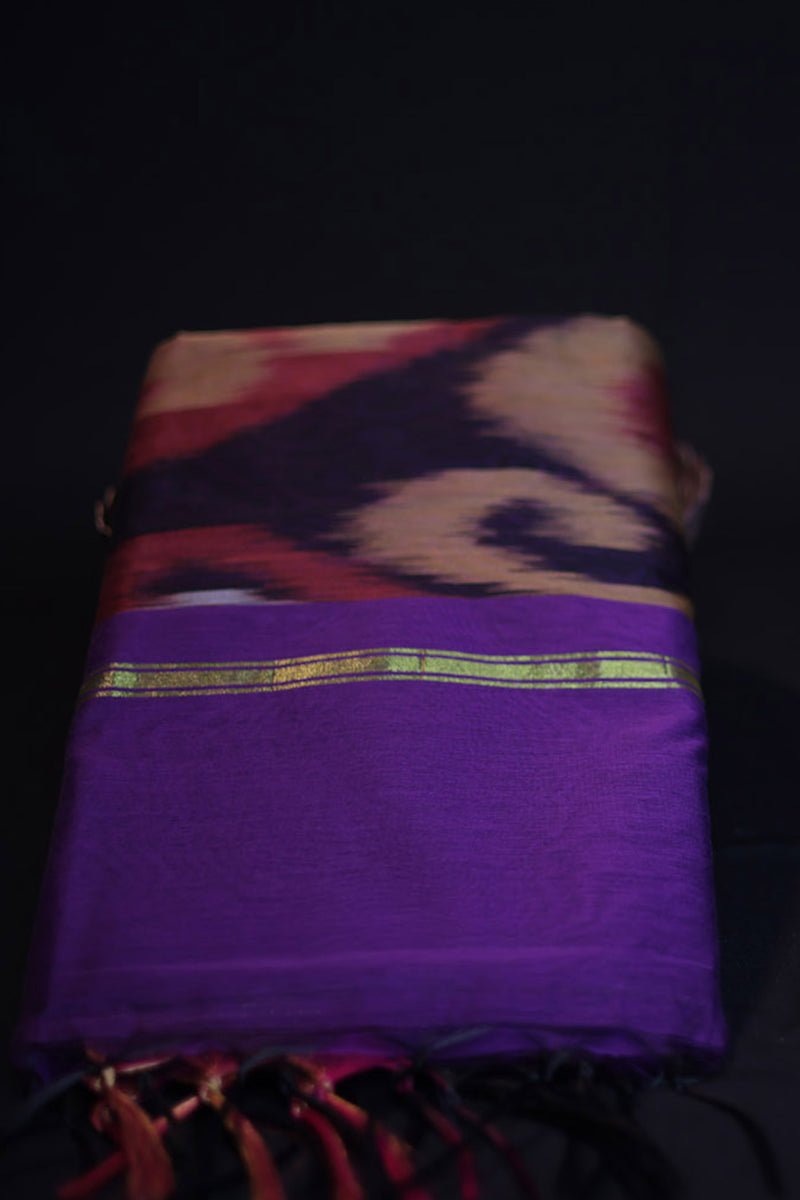 Elegant Pochampally Pure Soft Cotton Saree with Matching Blouse
