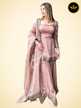 Designer Party Wear Sharara Palzo - Faux Georgette with Heavy Embroidery Work, Fancy Cut Work, and Butterfly Net Dupatta. Perfect for Special Occasions.