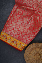 Luxurious Banarasi Soft Silk Saree with Kundan Work Detailing
