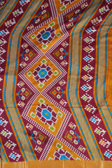 Eccentric Kanchipuram Semi-Silk Saree with Dynamic Ikkat Design