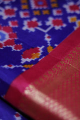 Elegant Ikkat Semi-Silk Saree with Kanchi Zari Borders
