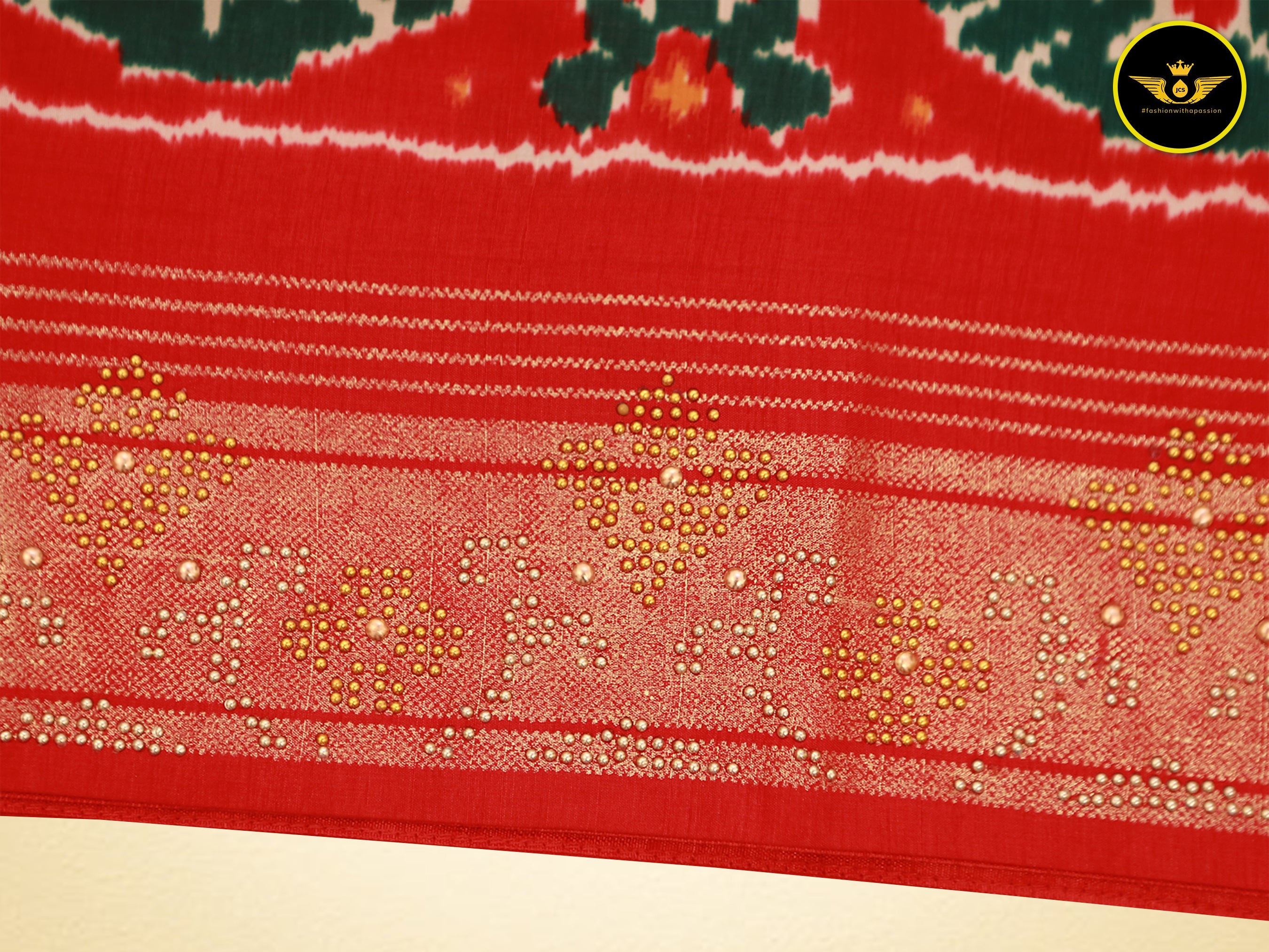Exquisite Twill Ikkat Patola Silk Sarees with Contrast Borders Saree JCS Fashions
