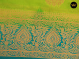Full-weaved Banarasi Kathan Border Saree With Kathan Work Blouse