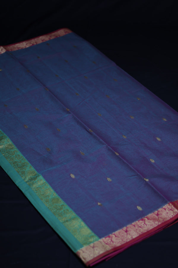 Premium 6 3/4 Yard Cotton Saree with Rich Pallu - Ethnic Elegance