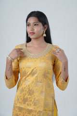 Elegant Embroidered Kurti Salwar Kameez with Matching Dupatta