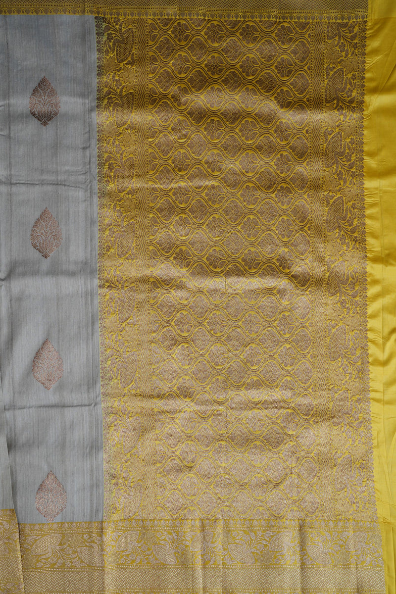 Elegant Handloom Banarasi Tussar Silk Saree - Antique Jari Work Accent
