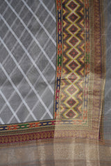 Luxury Sabyasachi Lehariya Organza Silk Saree with Kanchi Border