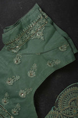 Green Net and Cut Work Sarees with Blouse stitched -JCS Fashions