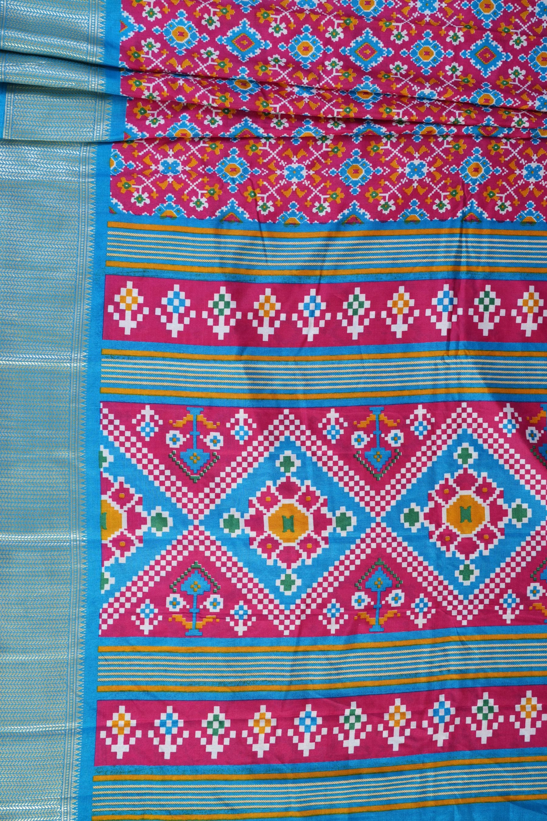Elegant Kanchipuram Semi Silk Saree with Intricate Ikkat Design Saree JCS Fashions