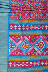 Elegant Kanchipuram Semi Silk Saree with Intricate Ikkat Design