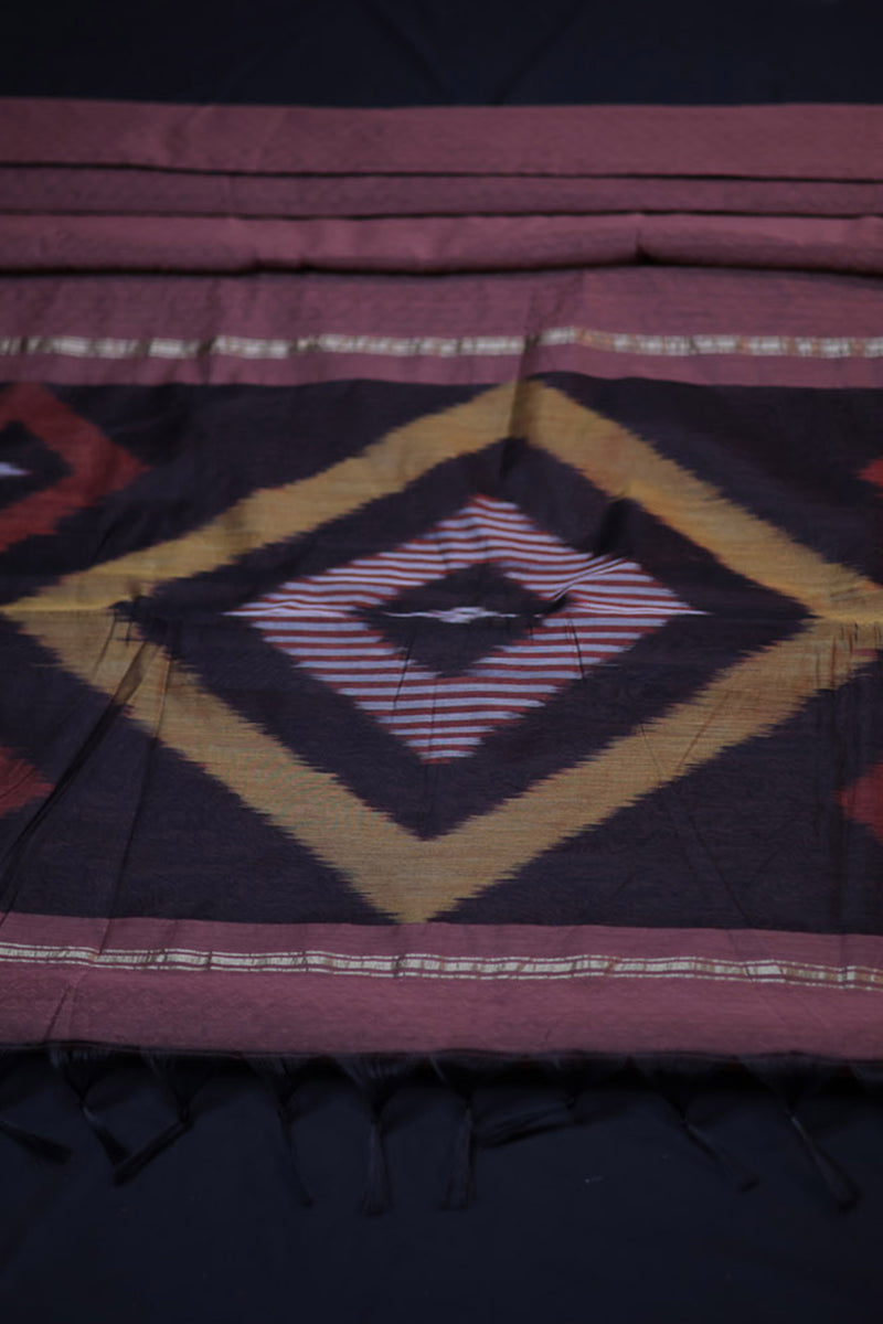 Elegant Soft Cotton Saree with Abstract Embossed Design & Zari Border