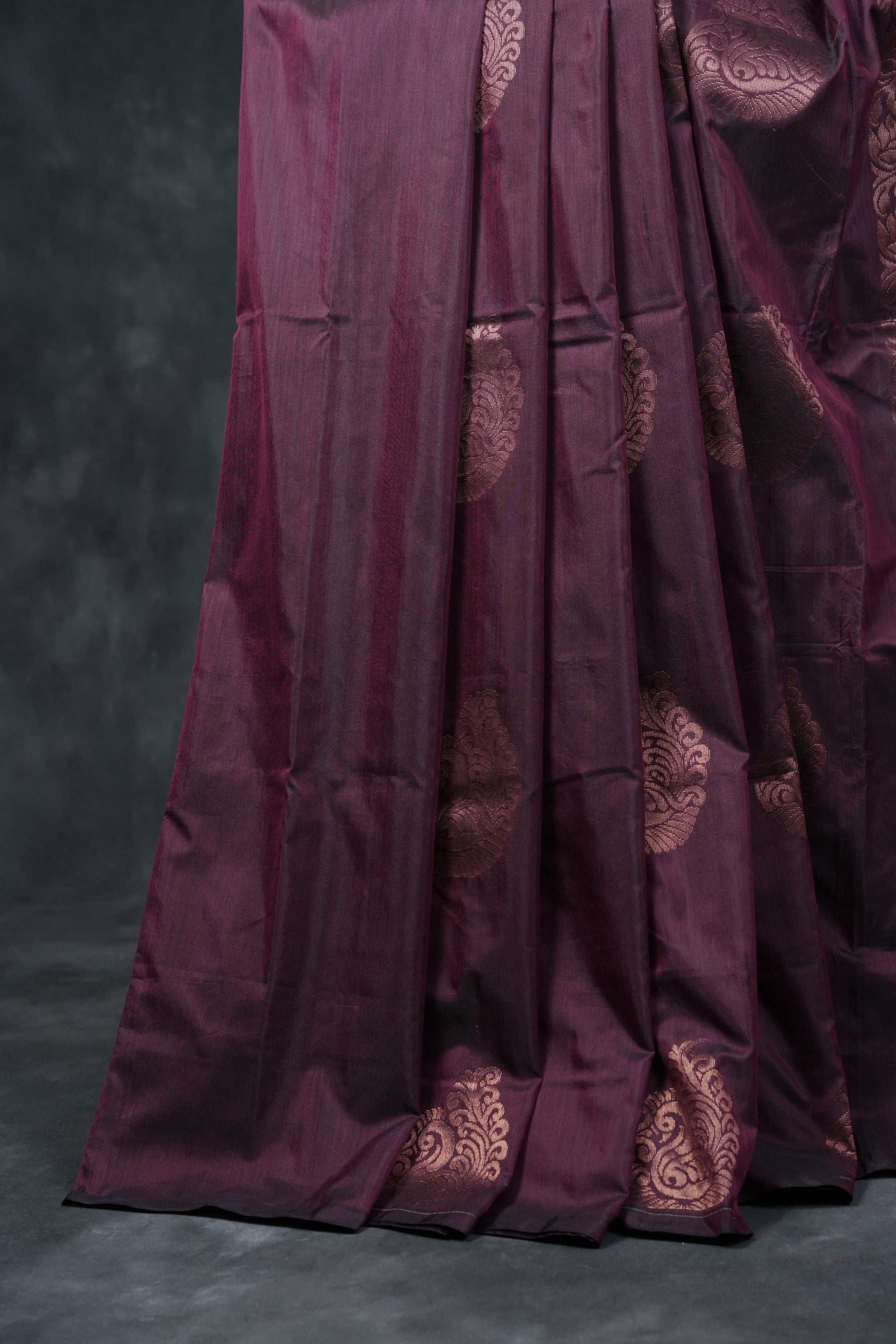 Kanchi Semi Soft Silk Borderless Saree with Grand Pallu & Aari Work Blouse SAREE JCS Fashions