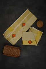 Exquisite Golden Tissue Palakkat Set Mundu with Aari Work
