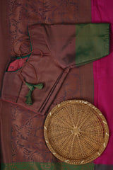 Royal Banarasi Tissue Saree with Green Border - Elegance Meets Comfort