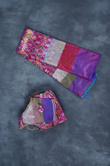 Elegant Gadwal Patola Weaved Border Saree with Kanchi Zari detail