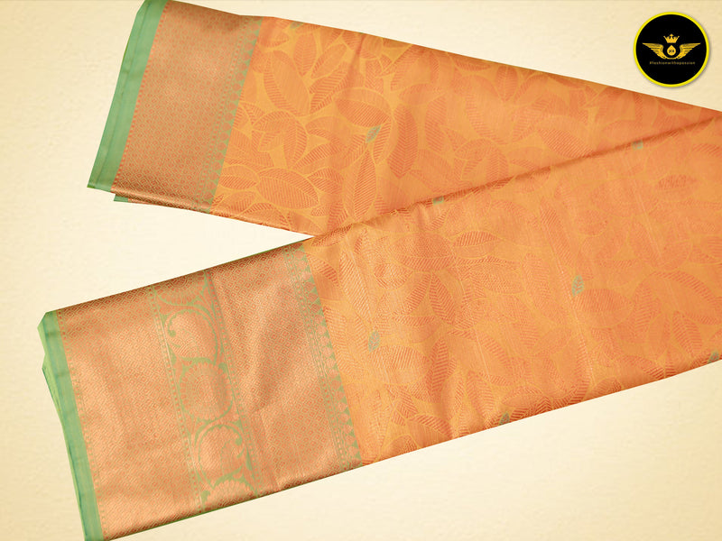 Vintage Elegance: Semi Silk Saree with Antique Zari Borders