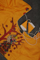 Pichwai Print Designer Saree with Kanchi Border & Indian Artistry