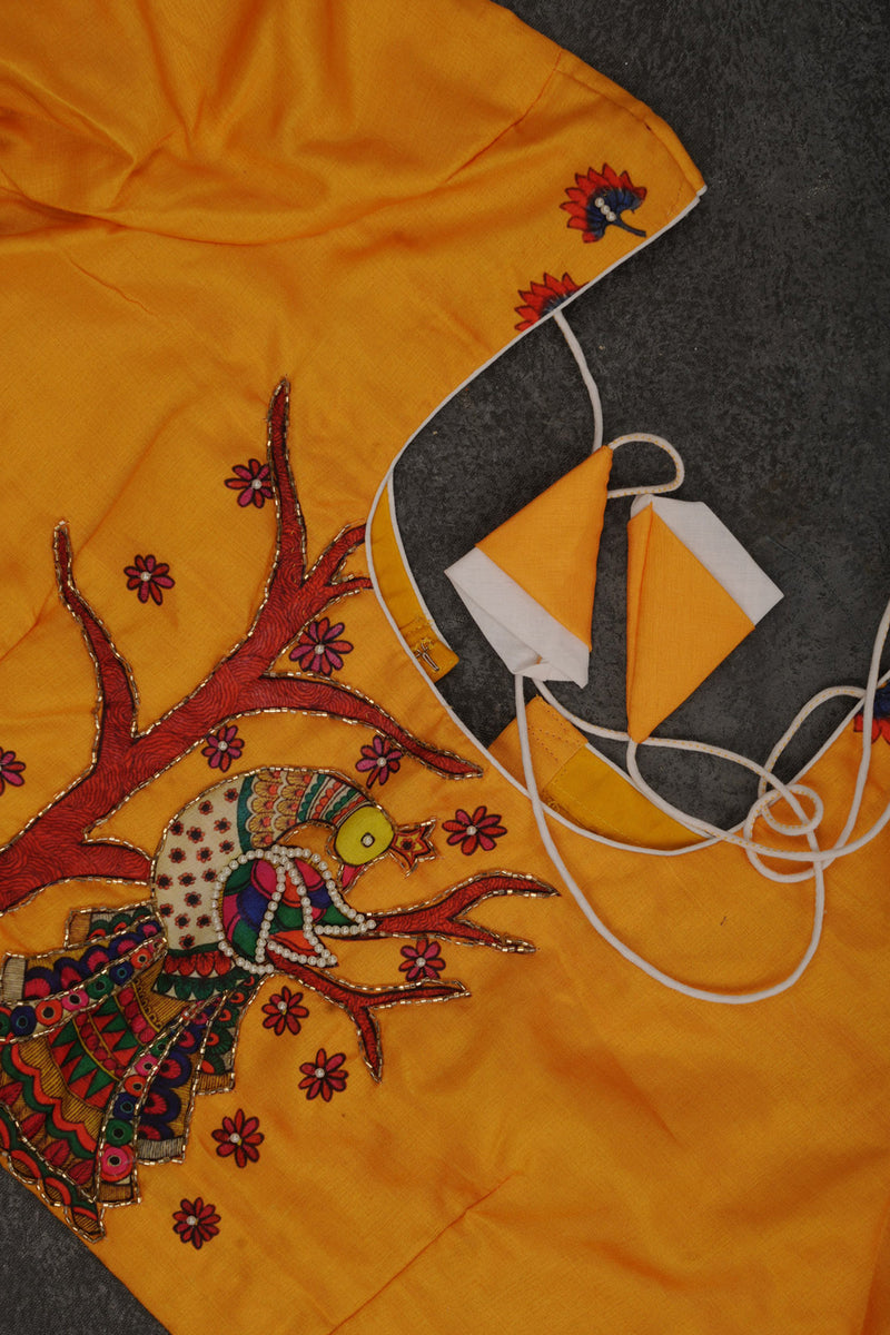Pichwai Print Designer Saree with Kanchi Border & Indian Artistry