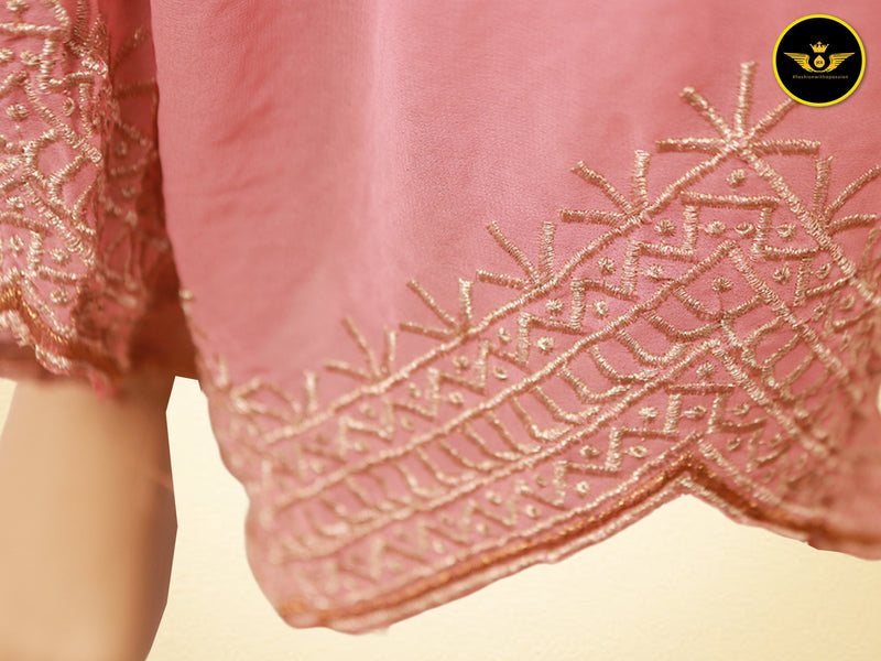 Designer Party Wear Sharara Palzo - Faux Georgette with Heavy Embroidery Work, Fancy Cut Work, and Butterfly Net Dupatta. Perfect for Special Occasions.