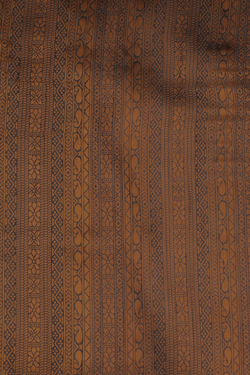 Kanchipuram Semi-Silk Saree with Rising Border & Stitched Blouse