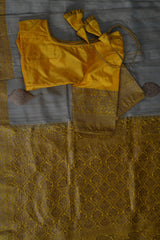 Elegant Handloom Banarasi Tussar Silk Saree - Antique Jari Work Accent