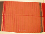 Kanchi Cotton Mustard Thread Line Saree with Zari Border Work
