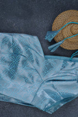 Regal Banarasi Soft Silk Saree with Silver Brocade Design & Blouse