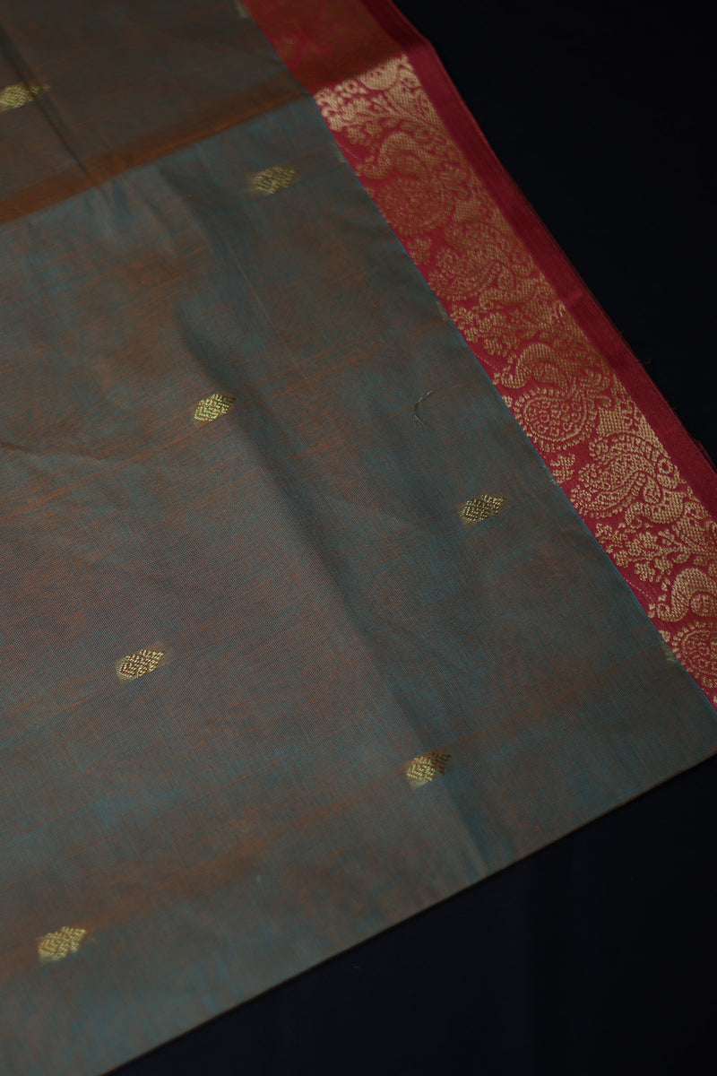 Elegant 9-Yard Cotton Blend Saree & Modern Line Pallu from JCSFashions
