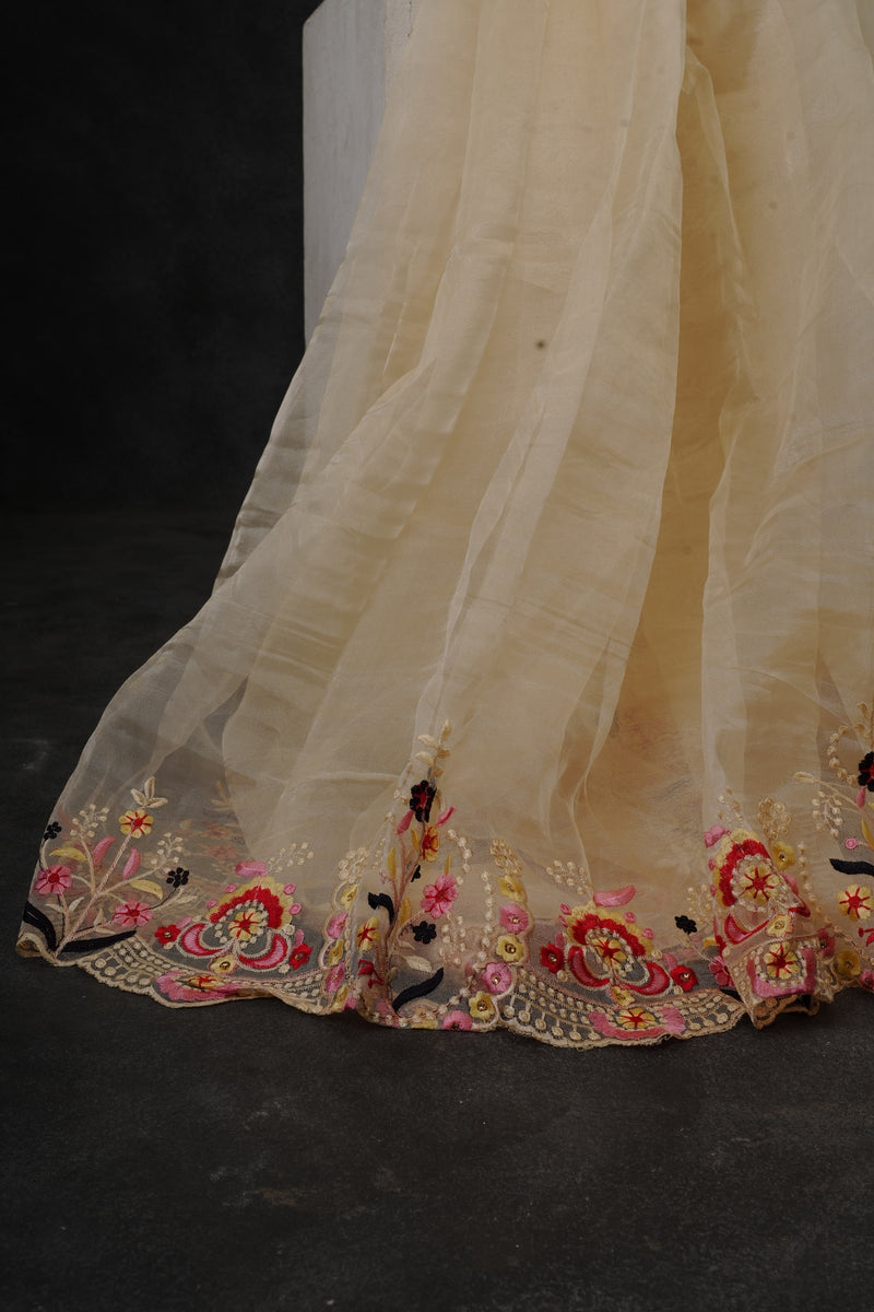 Premium Organza Silk Saree With Fully stitched Satin Bangalori Silk Blouse