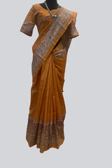 Madhubani Print Silk Saree - Light and Elegant | JCSFashions