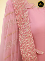 Designer Party Wear Sharara Palzo - Faux Georgette with Heavy Embroidery Work, Fancy Cut Work, and Butterfly Net Dupatta. Perfect for Special Occasions.