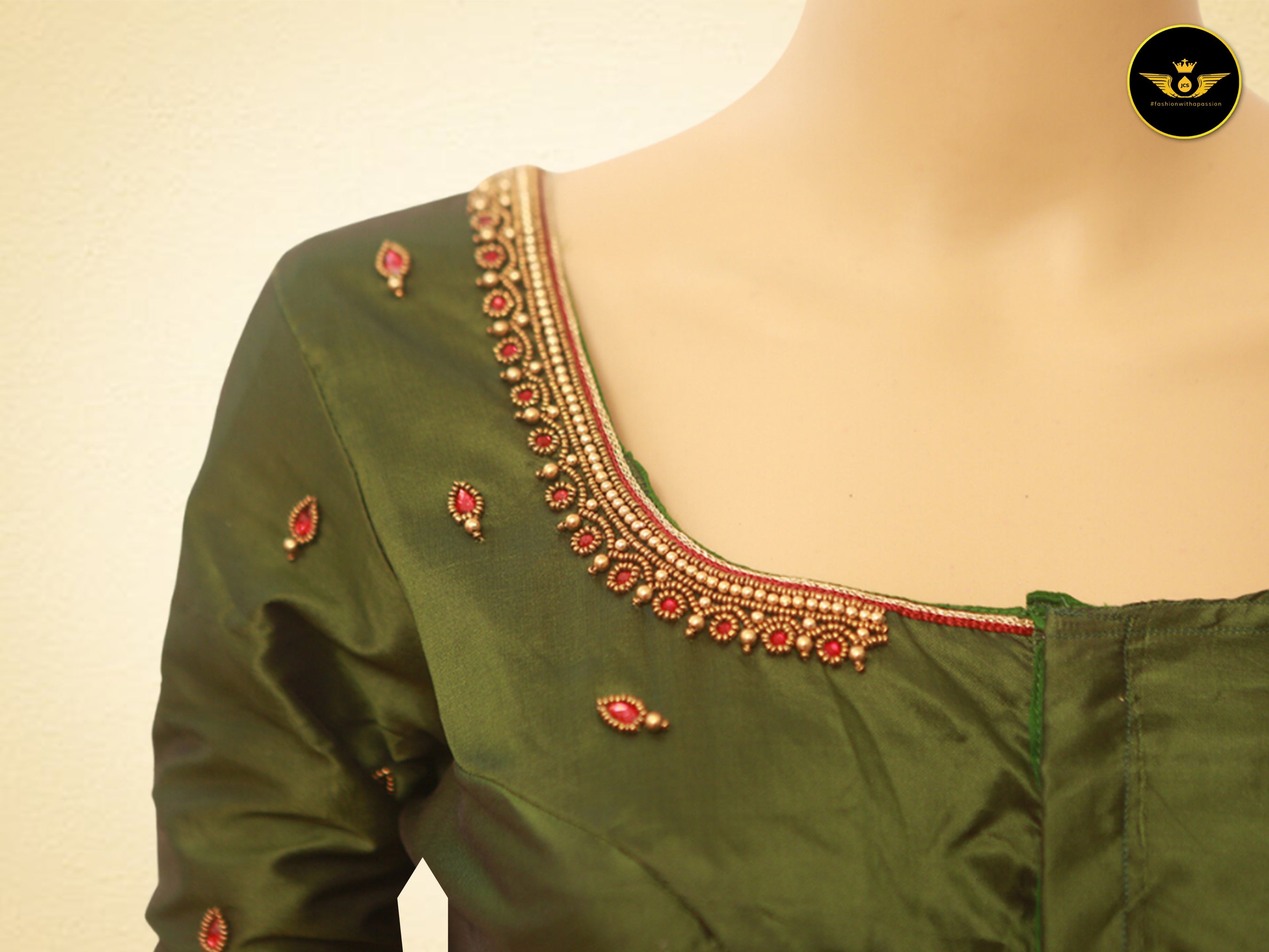 Exquisite Semi Silk Saree with Aari Work Blouse: Elevate Your Style! SAREE JCS Fashions