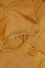 Gold Kanchi Organza Saree with Kanchi Border - Fully Stitched Blouse