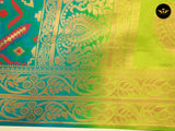 Full-weaved Banarasi Kathan Border Saree With Kathan Work Blouse
