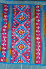 Elegant Kanchipuram Semi Silk Saree with Intricate Ikkat Design