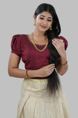 High-quality Kerala Cotton Lehenga Set in Golden Tissue fabric