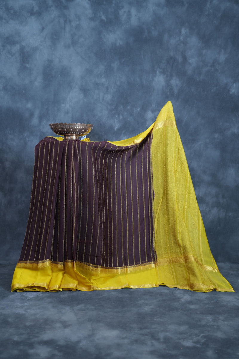 Luxurious Mysore Wrinkle Crepe Silk Saree with Bentex Border