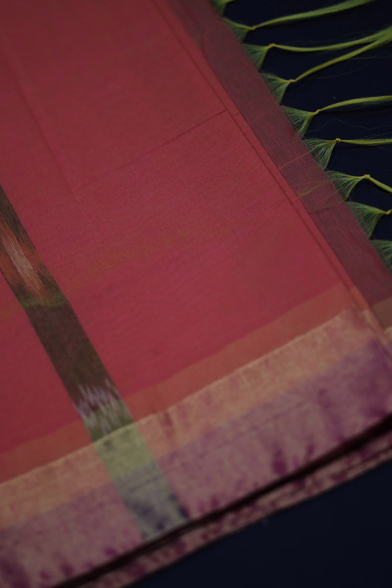Elegant Pochampally Design Pure Cotton Saree with Matching Blouse