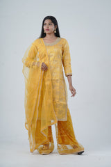 Elegant Embroidered Kurti Salwar Kameez with Matching Dupatta