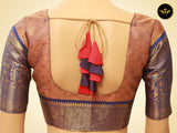 Banarasi Handloon Saree: All-Over Zari Butta with Contrast Border